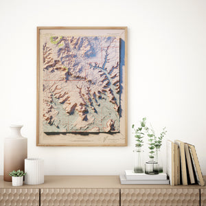 Lake Powell | Glen Canyon Map Poster - Shaded Relief Topographical Map