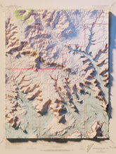Load image into Gallery viewer, Lake Powell | Glen Canyon Map Poster - Shaded Relief Topographical Map