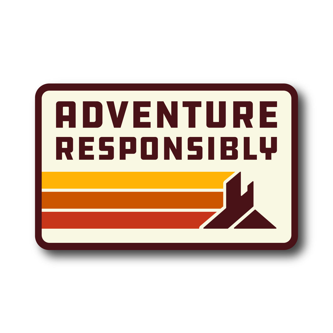 Adventure Responsibly Retro Lines Logo Sticker