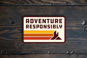Adventure Responsibly Retro Lines Logo Sticker