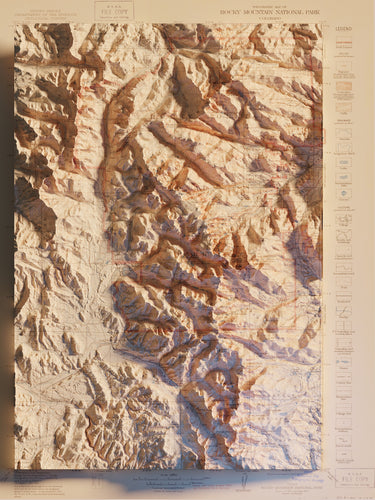 Rocky Mountain National Park Map Poster - Shaded Relief Topographical Map