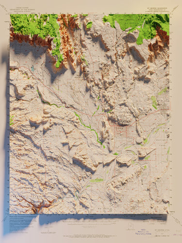 Saint George Utah | Shaded Relief Topographic Map