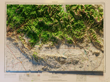 Load image into Gallery viewer, Sawtooth Mountains Idaho Map Poster - 3D Rendered Topographical Map