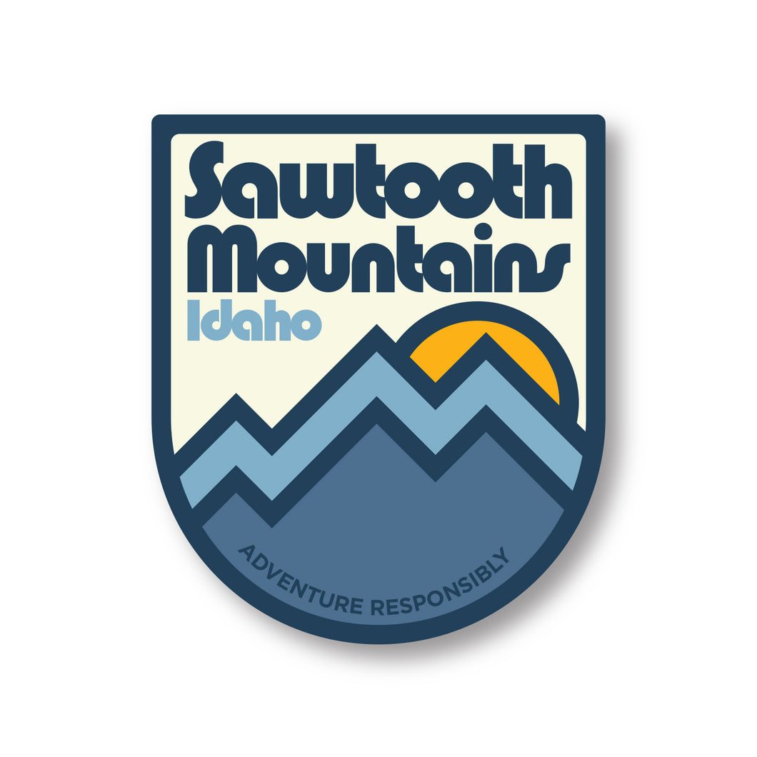 Sawtooth Mountains Idaho - Retro inspired sticker