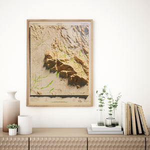Superstition Mountains Arizona Map Poster - Shaded Relief Topographical Map
