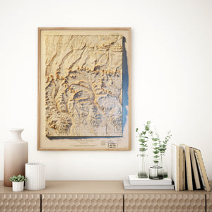 Uinta Mountains Utah Map Poster - Shaded Relief Topographical Map