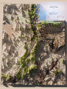 State of Utah Map Poster - 3D Rendered Topographical Map