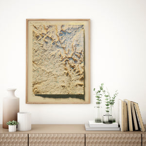 Wind River Range Map Poster - Shaded Relief Topographical Map