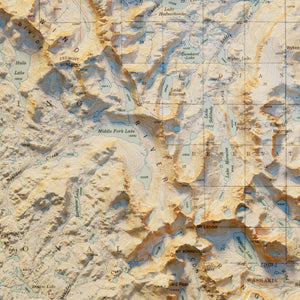 Wind River Range Map Poster - Shaded Relief Topographical Map