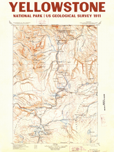 Load image into Gallery viewer, Yellowstone National Park Vintage 1911 USGS Map | National Park Poster