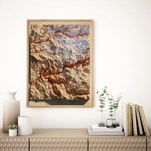 Yosemite National Park Map Poster - Shaded Relief Topographical Map