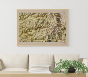 Yosemite National Park California | Shaded Relief Topographic Map