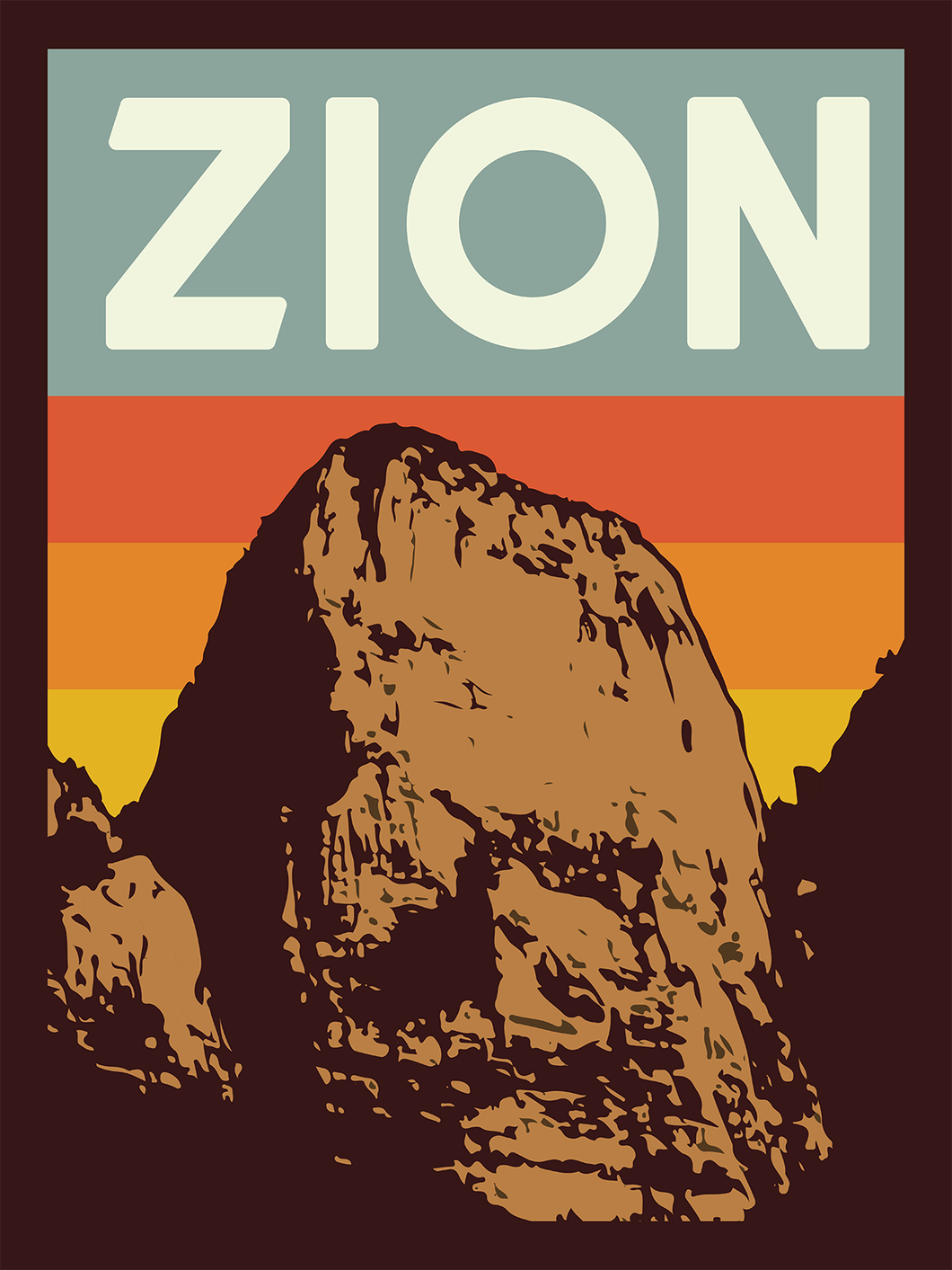 Zion National Park Retro Poster